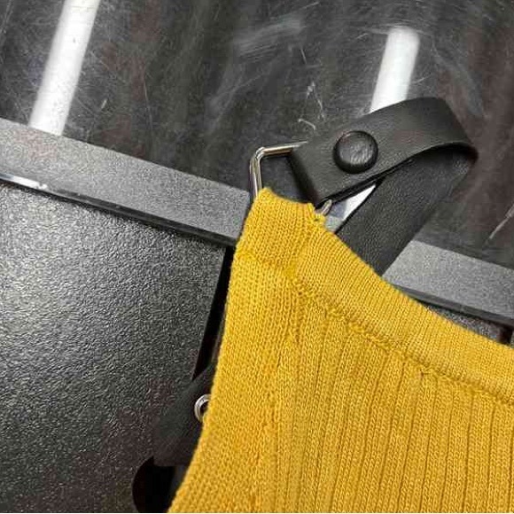 Yellow Ribbed Halter Mini Dress - Picture 3 of 6